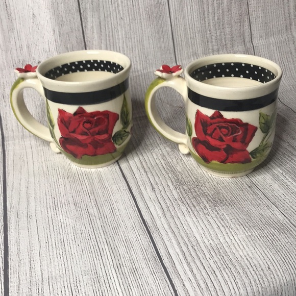 Two 3-D Floral Mugs by Heather Goldminc - Picture 3 of 14